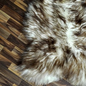 XXXL ÖKO Island Schaffell weiß braun geflammt 135x75 Teppich #8843