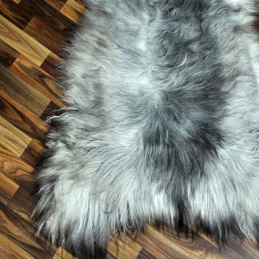 XXXL ÖKO Island Schaffell grau schwarzbraun 130x80 #8866