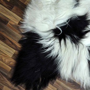 XXXL ÖKO Island Schaffell schwarzbraun weiß 140x85 #8869