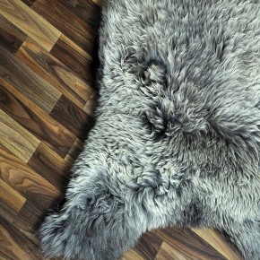 XXL ÖKO Schaffell Lammfell braun grau 125x80 Sheepskin #8893