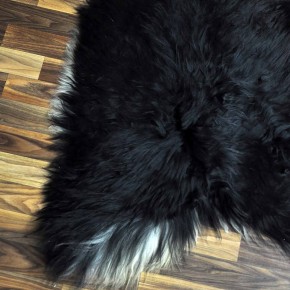 XXXL ÖKO Island Schaffell schwarzbraun weiß 130x75 Lammfell #8901