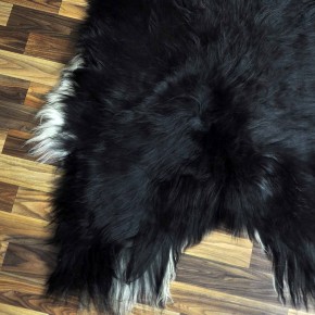 XXXL ÖKO Island Schaffell schwarzbraun weiß 130x80 Lammfell #8906