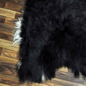 XXL ÖKO Island Schaffell schwarzbraun weiß 125x75 Lammfell #8913