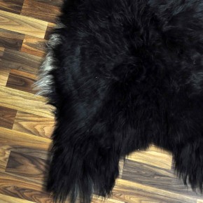 XXL ÖKO Island Schaffell schwarzbraun weiß 125x80 Lammfell #8915