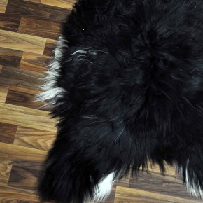 XXXL ÖKO Island Schaffell schwarzbraun weiß 130x75 Lammfell #8916