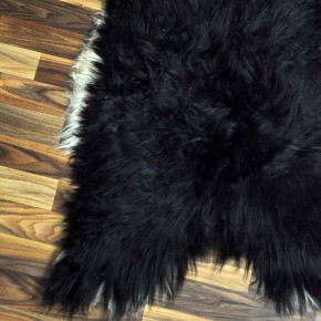 XL ÖKO Island Schaffell schwarzbraun weiß 115x75 Lammfell #8919