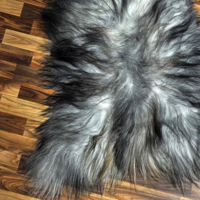 XXXL ÖKO Island Schaffell grau schwarzbraun 130x85 #8922