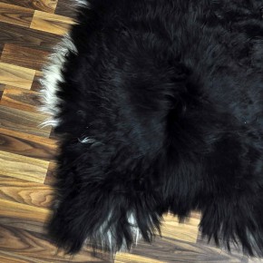 XXL ÖKO Island Schaffell schwarzbraun weiß 120x75 Lammfell #8924