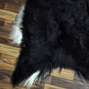 XL ÖKO Island Schaffell schwarzbraun weiß 115x75 #8925