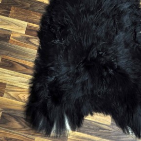 XL ÖKO Island Schaffell schwarzbraun weiß 115x75 Lammfell #8926