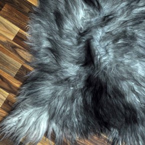 XL ÖKO Island Schaffell grau schwarzbraun 110x70 #9031
