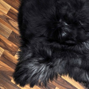 XL ÖKO Island Schaffell grau schwarzbraun 110x70 #9049