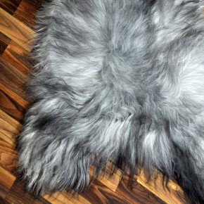 XL ÖKO Island Schaffell grau schwarzbraun 110x75 #9050