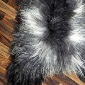 XL ÖKO Island Schaffell grau schwarzbraun 110x75 #9062