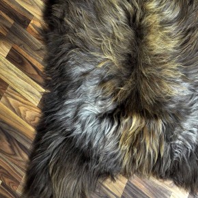 XXXL ÖKO Island Schaffell Lammfell rost braun grau 135x90 Krampus #9073
