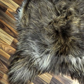 XXXL ÖKO Island Schaffell Lammfell rost braun grau 130x80 Krampus #9074
