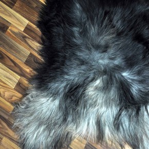 XXXL ÖKO Island Schaffell schwarzbraun grau 130x85 groß Wikinger #9084