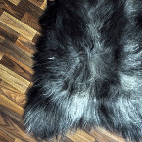 XXXL ÖKO Island Schaffell schwarzbraun grau 130x80 groß Wikinger #9086