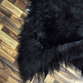 XXXL ÖKO Island Schaffell schwarzbraun grau 130x80 Stuhl Auflage #9091