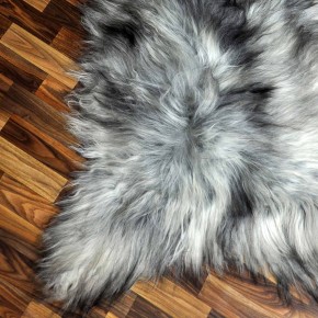 XXXL ÖKO Island Schaffell grau schwarzbraun 130x80 groß Teppich#9111
