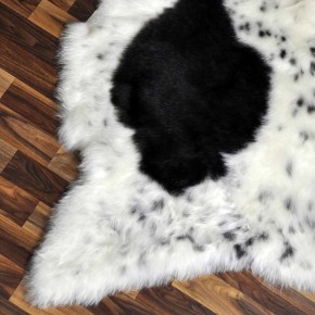 XXL ÖKO Lammfell Schaffell Fell beige schwarzbraun 120x85 geschoren #9172