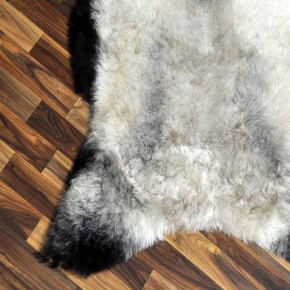 XXL ÖKO Lammfell Schaffell Fell beige schwarzbraun 120x80 geschoren #9198