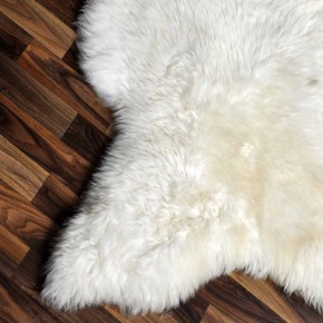 XXL ÖKO echtes Schaffell Lammfell weiß braun 125x85 Geschenk #9295