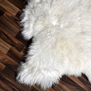 XXL ÖKO echtes Schaffell Lammfell weiß 125x75 Geschenk #9305