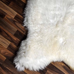 XXXL ÖKO echtes Schaffell Lammfell weiß 130x80 riesig Camping #9310
