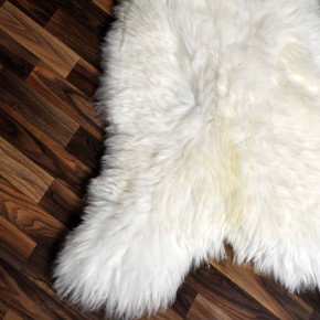 XXXL ÖKO echtes Schaffell Lammfell weiß 130x80 Wikinger Pelz #9323