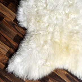 XXXL ÖKO echtes Schaffell Lammfell weiß 130x85 riesig Camping #9331