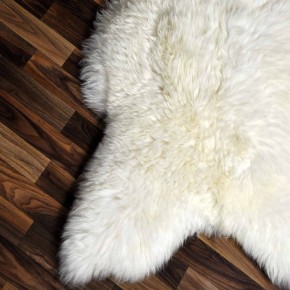 XXXL ÖKO echtes Schaffell Lammfell weiß 130x80 riesig Camping #9332