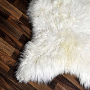 XXL ÖKO echtes Schaffell Lammfell weiß 125x80 Wikinger Pelz #9334