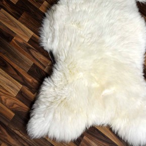 XXXL ÖKO echtes Schaffell Lammfell weiß 135x80 riesig Camping #9335