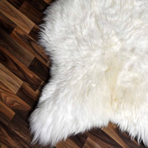 XXXL ÖKO echtes Schaffell Lammfell weiß 130x85 riesig Camping #9337