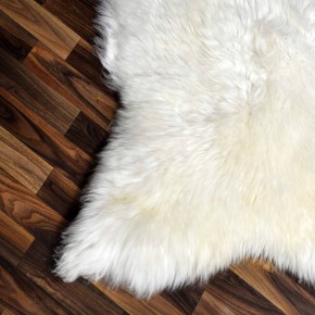 XXL ÖKO echtes Schaffell Lammfell weiß 125x80 Wikinger Pelz #9340