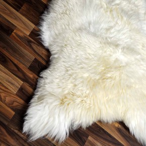 XXXL ÖKO echtes Schaffell Lammfell weiß 130x80 riesig Camping #9342