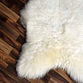 XXXL ÖKO echtes Schaffell Lammfell weiß 130x80 riesig Camping #9346