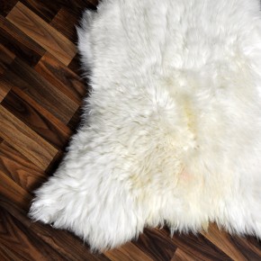 XXL ÖKO echtes Schaffell Lammfell weiß 120x80 Teppich Pelz #9351