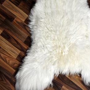 XXXL ÖKO echtes Schaffell Lammfell weiß 130x70 riesig Camping #9352