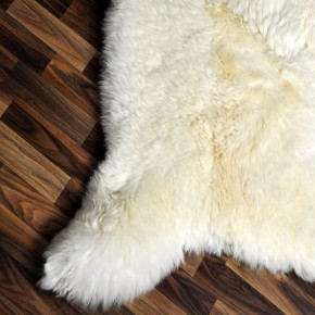 XXXL ÖKO echtes Schaffell Lammfell weiß 130x80 riesig Camping #9353