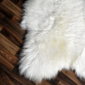 XXL ÖKO echtes Schaffell Lammfell weiß 125x80 Teppich Pelz #9355