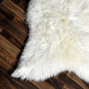 XL ÖKO echtes Schaffell Lammfell weiß 115x80 Teppich Pelz #9356
