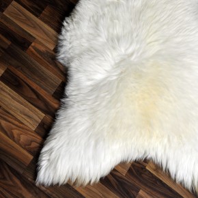 XXL ÖKO echtes Schaffell Lammfell weiß 125x75 Teppich Pelz #9357