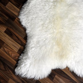XXXL ÖKO echtes Schaffell Lammfell weiß 135x85 riesig Camping #9363
