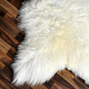 XXXL ÖKO echtes Schaffell Lammfell weiß 130x80 riesig Camping #9369