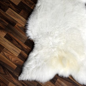 XXXL ÖKO echtes Schaffell Lammfell weiß 130x75 riesig Camping #9371
