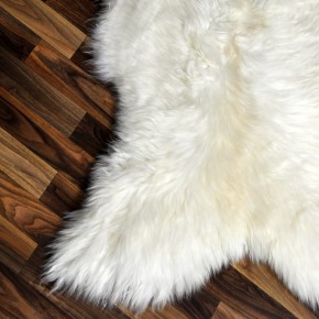 XXL ÖKO echtes Schaffell Lammfell weiß braun 125x75 Pelz #9375