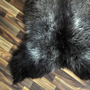 XL ÖKO Schaffell Lammfell braun grau 115x80 Couch Auflage #9442