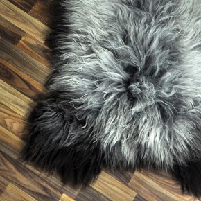 XXXL ÖKO Schaffell Lammfell braun grau 130x80 Couch Auflage #9444